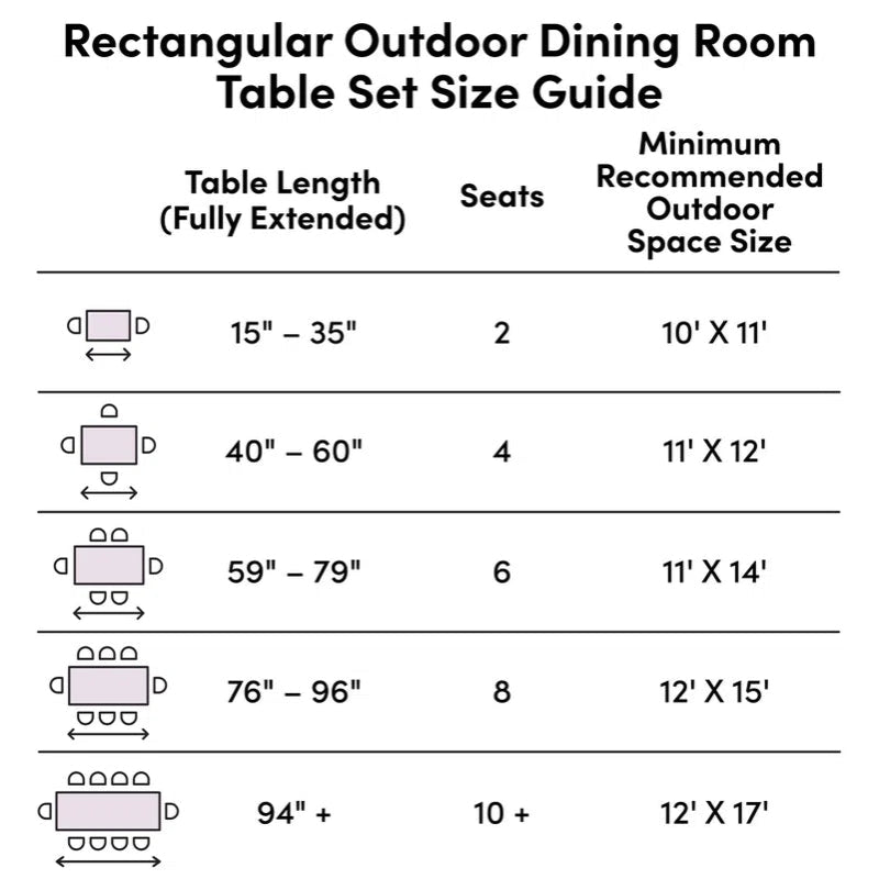 6 - Person Patio Dining Set with Rectangular Table