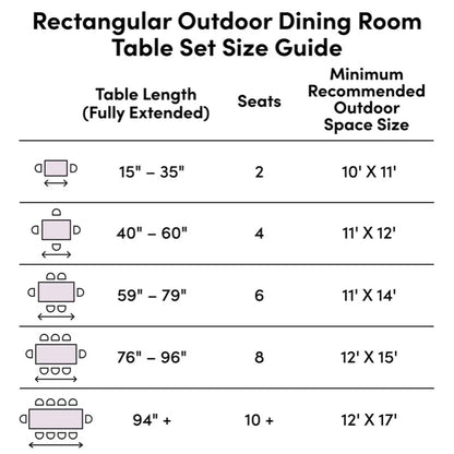 6 - Person Patio Dining Set with Rectangular Table