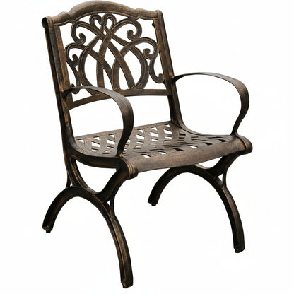 Modern Outdoor Mesh Lattice Aluminum 95-In Bronze Large Rectangular Patio Eight Arm Chairs Dining Set